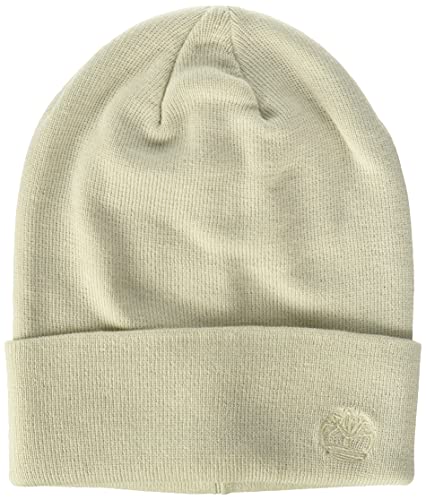 Timberland Women's Tonal Flat Embroidery Beanie, Cream OS, One Size