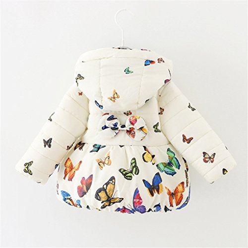 Baby Girls Winter Autumn Warm Butterfly Jacket Coat (2T, Beige)