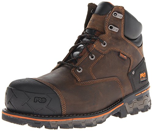 Timberland PRO Men's Boondock 6 Inch Composite Safety Toe Waterproof Industrial Work Boot, Brown Oiled Distressed, 15