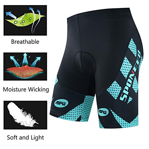 Bicycle Shorts Men Padded Cycle Biker Tights Indoor Bike Outdoor Riding Half Pants US XXXL Sponeed Green