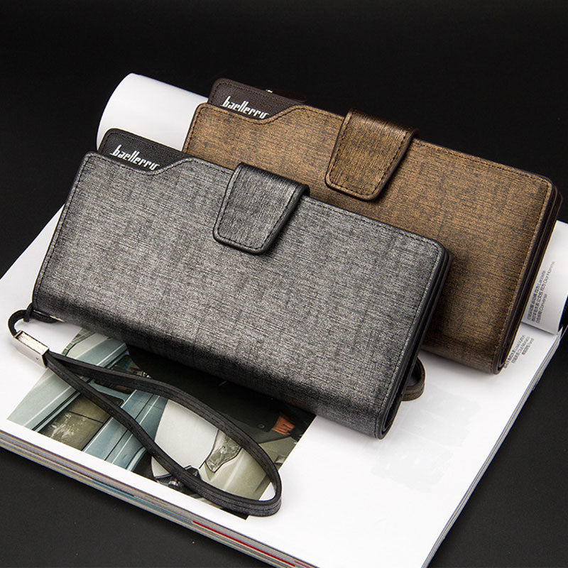 Baellerry Luxury Brand Men's Wallets Men Long Purse Wallet Male Clutch PU Leather Zippers Wallet Men Business Wallet Coin Purse