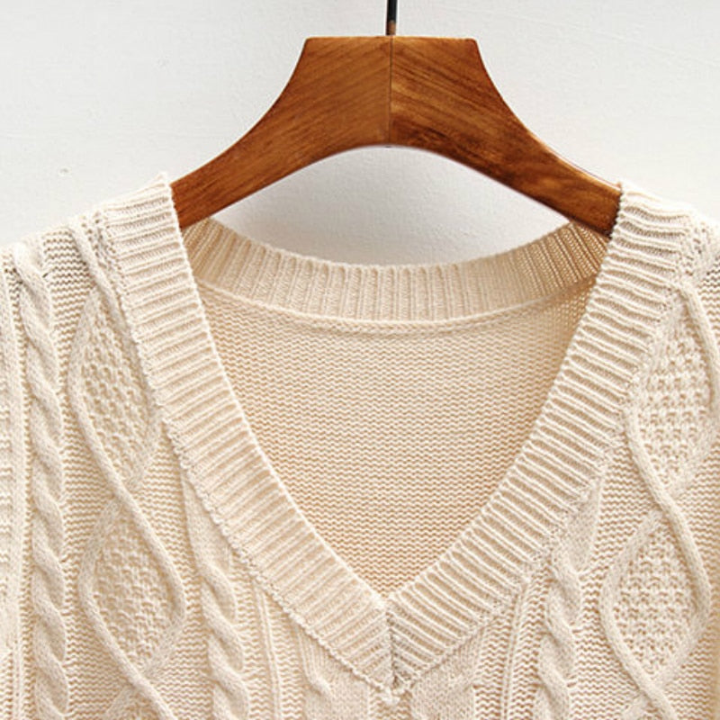 Vest Women Solid Short Loose Trendy Korean Style Sleeveless Knitted V-Neck All-match Female Coats Simple Leisure Outwear Chic