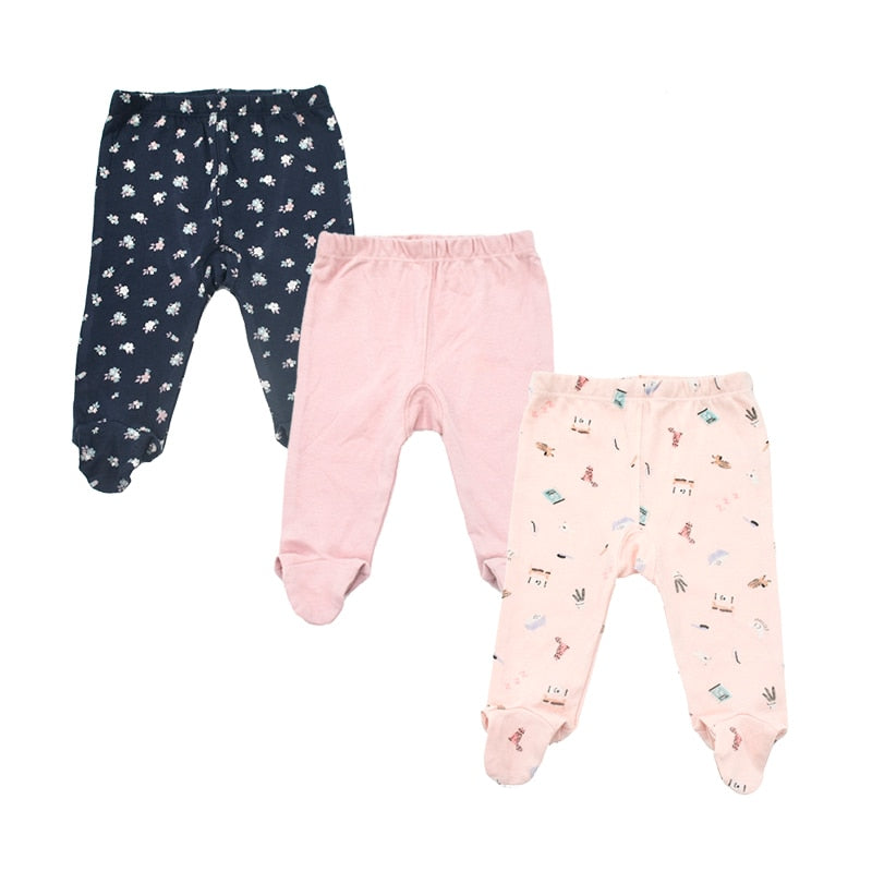 3pieces/Lot Trousers 0-18 Months Newborn Baby Pants Spring Autumn Babies Boy Footied Infant Girls Unisex Cute Twins Clothing