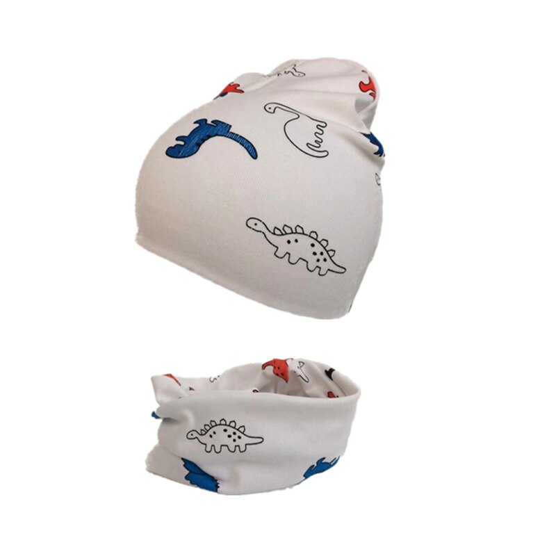 children's Hat Autumn Winter dinosaur Baby infant toddler Girls Boys Cap Kids Beanie bonnet Collar Scarf set Photography props