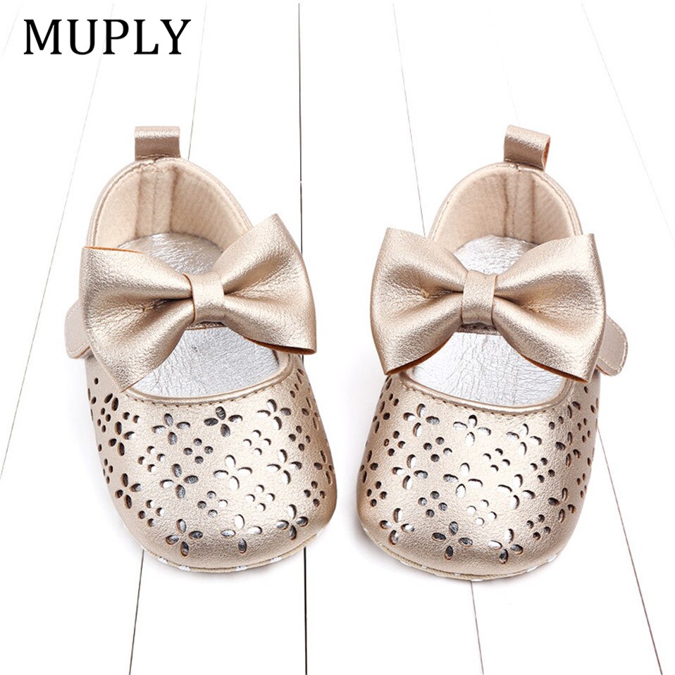 Baby Girls First Walker Summer Anti-slip Soft Bottom Girl Princess Shoes Big Bow Hollow Out Baby Shoes Wedding Party Shoes