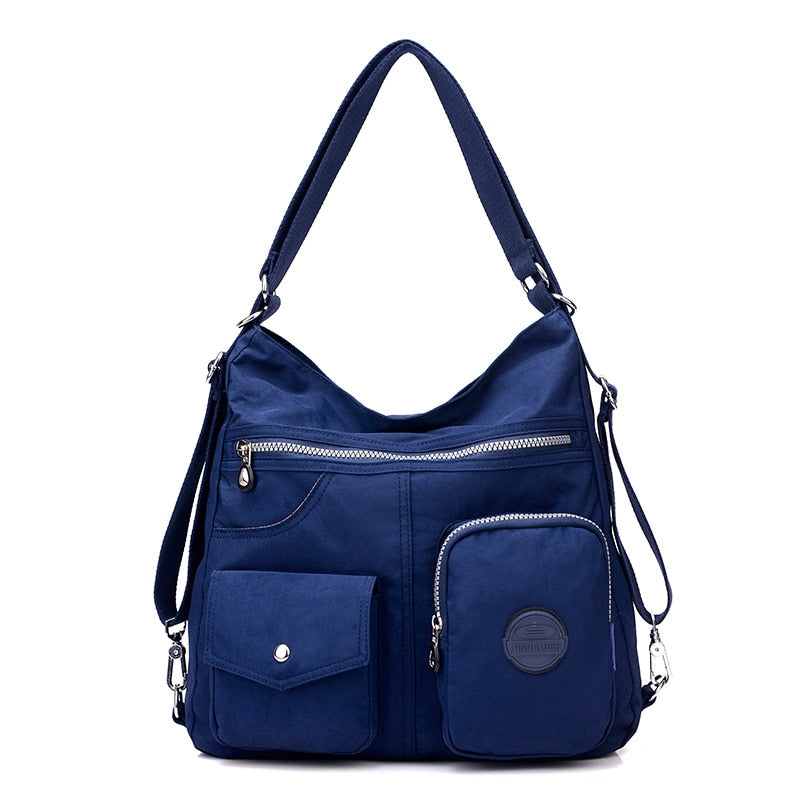 3 in 1 Women Bags Multifunction Backpack Shoulder Bag Nylon Cloth Tote Reusable Shopping Bag Ladys Travel Bag Crossbody Bag