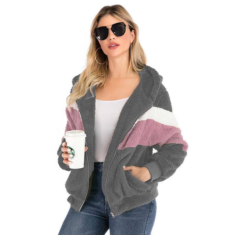 2021 Women Hoodies Sweatshirt Winter Plush Hooded Oversized Hoodie Ladies Zip Up Fur Jacket Coat Women Winter Warm Poleron Mujer