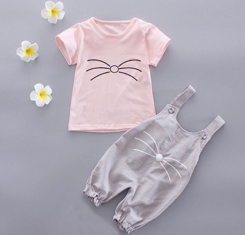 baby girls Summer tank outfits 6m 12m 2T 3T Toddler kids baby girls outfits cotton Tee+Shorts Pants clothes Set polka dot