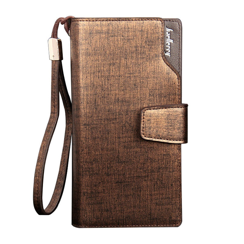 Baellerry Luxury Brand Men's Wallets Men Long Purse Wallet Male Clutch PU Leather Zippers Wallet Men Business Wallet Coin Purse