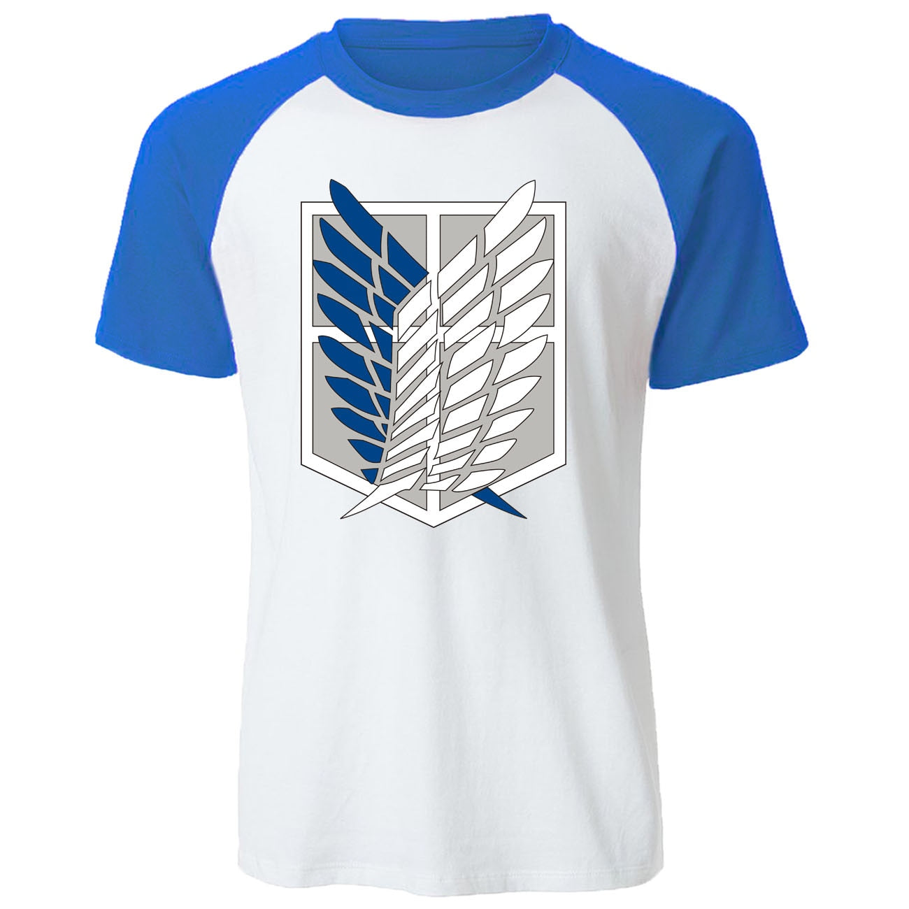 Wings Of Freedom Mikasa T-shirts Mens Japanese Anime Tshirt Men Raglan Short Sleeve Summer Tees Tops Attack on Titan Man T shirt