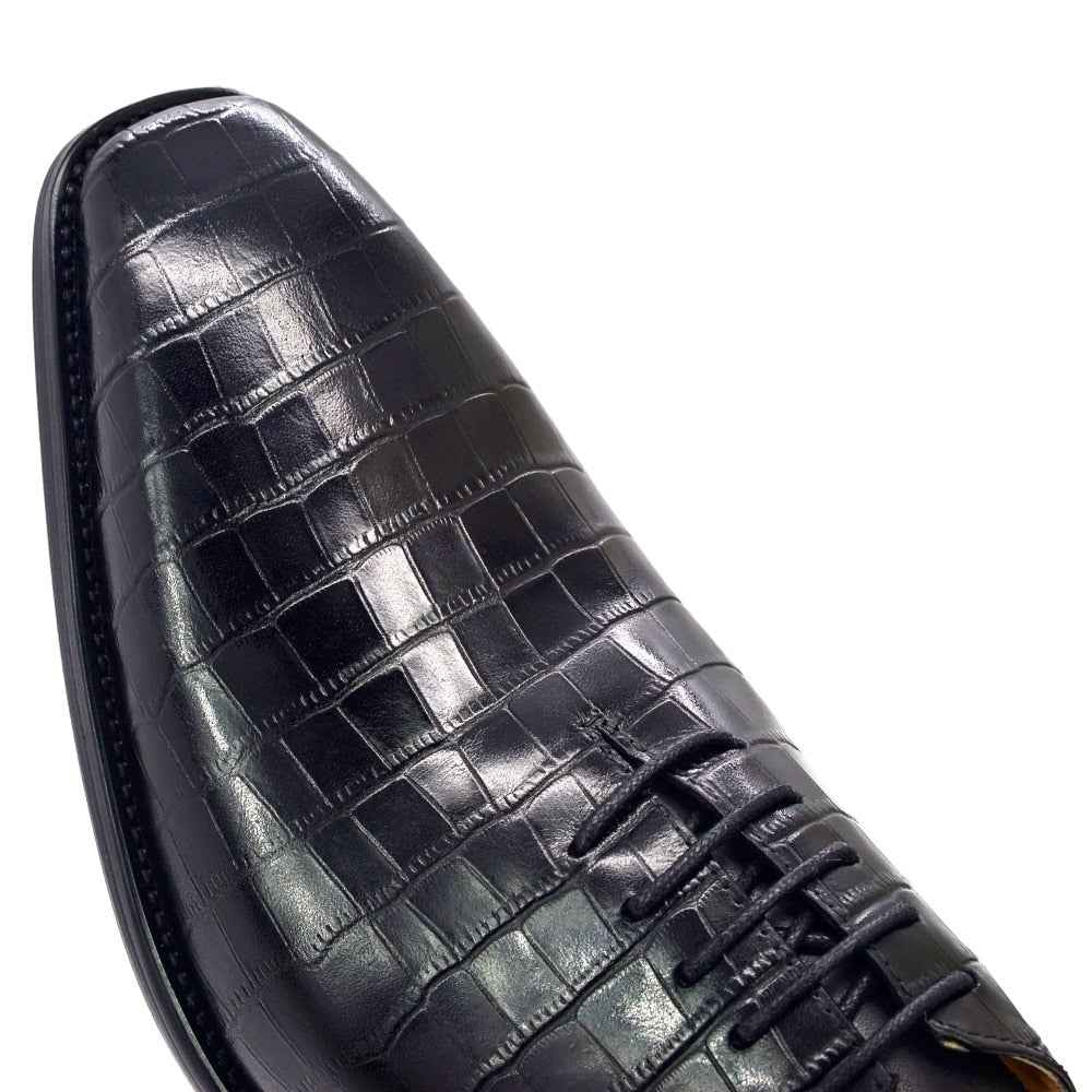 Big Size 6-13 Handmade Mens Oxford Shoes Genuine Leather Crocodile Print Men's Dress Shoes Classic Business Formal Shoes for Men