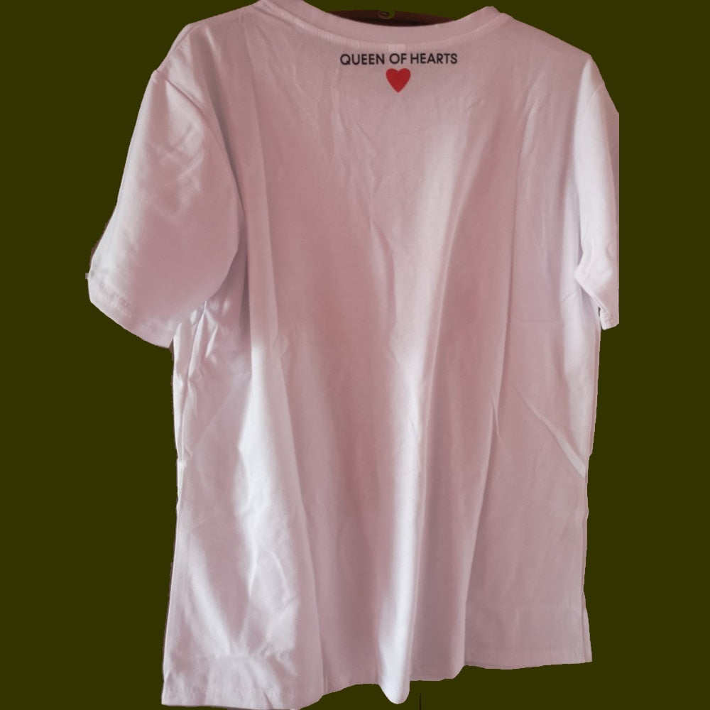 Zuolunouba Playing Cards In Harajuku T Shirt Women New Casual Short Sleeve Summer Tees Tops Loose