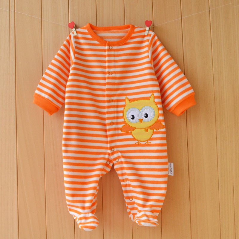 3M-12M Infant Footies Newborn Baby Boys Girls Winter Clothes Colorful 100% Cotton Character Clothing Unisex Autumn Jumpsuits