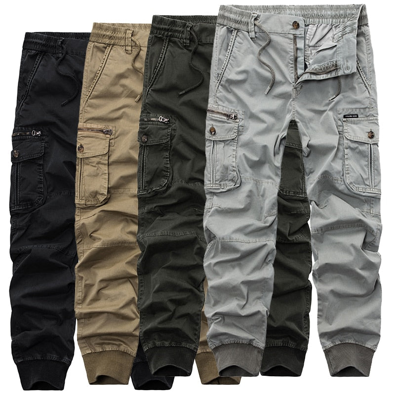 2022 Mens Camouflage Tactical Cargo Pants Men Joggers Boost Military Casual Cotton Pants Hip Hop Ribbon Male army Trousers 38
