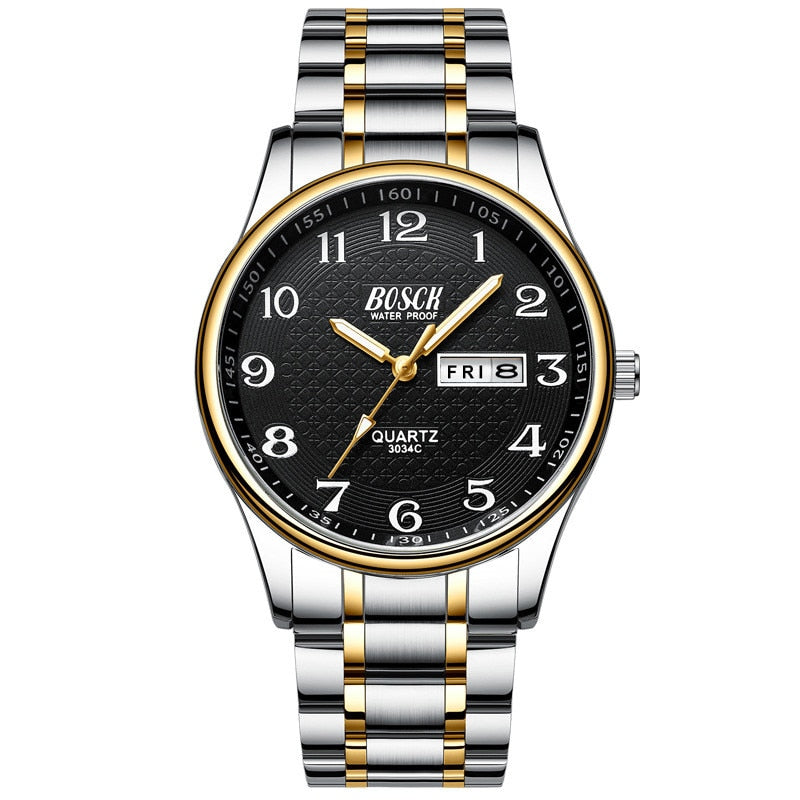 2022 Watches Men Business Waterproof Date Week Quartz Men's Watches Fashion Stainless Steel Watches For Men Relogio Masculino