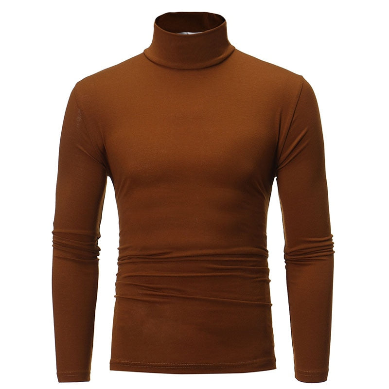 turtleneck for men slim elastic thin pullover men Spring Autumn knitting turtleneck men brand Men's high neck sweater