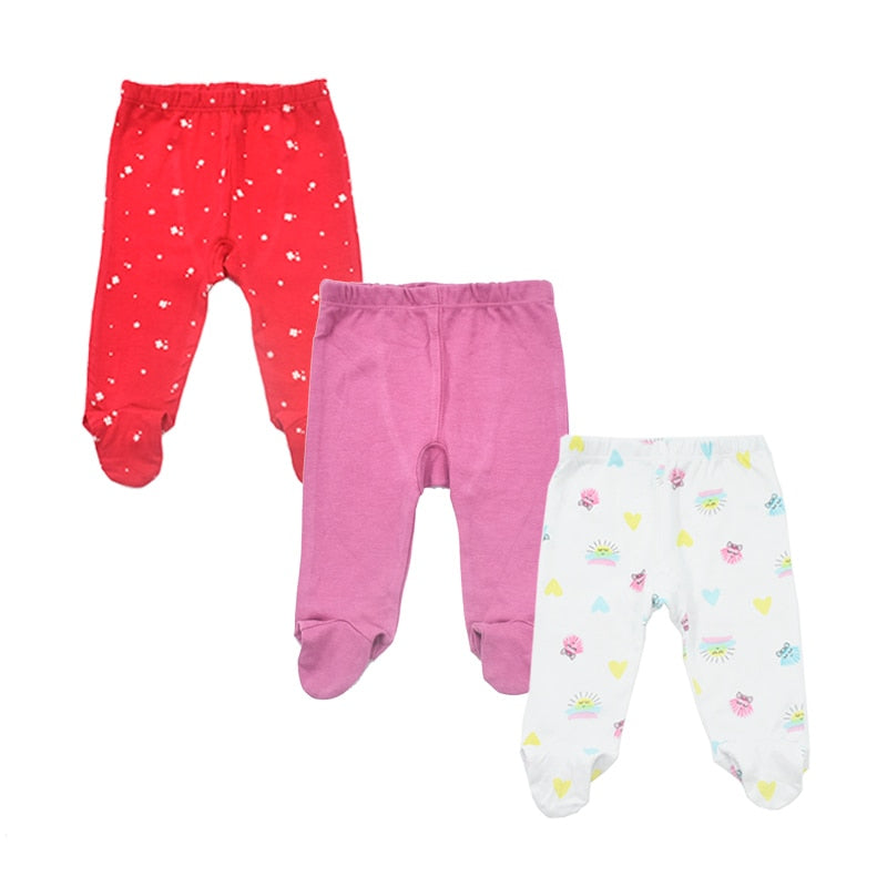 3pieces/Lot Trousers 0-18 Months Newborn Baby Pants Spring Autumn Babies Boy Footied Infant Girls Unisex Cute Twins Clothing