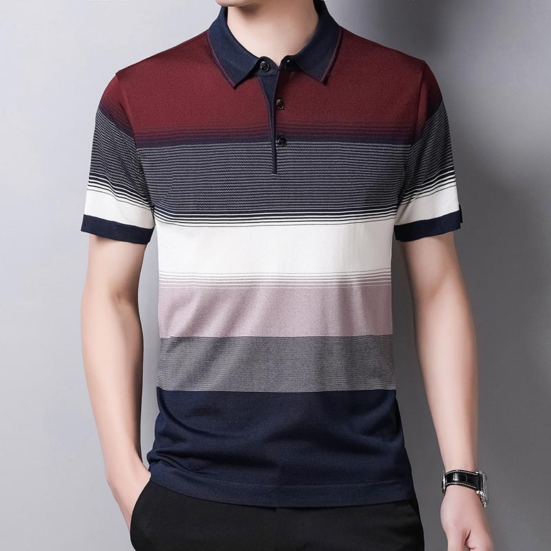 2022 Brand Short Sleeve Polo Tee Shirt Men Casual Summer Striped Men's Clothing Polos Shirts Mens Fashion Slim Fit Poloshirt 721