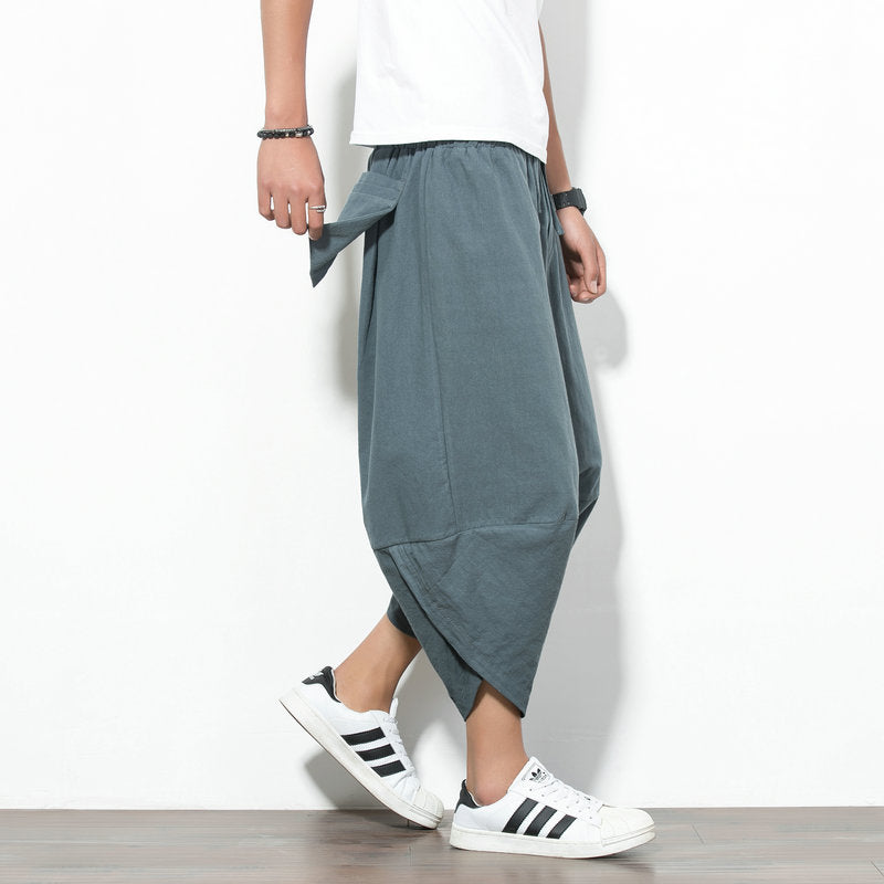 Baggy Cotton Harem Pants Men 2022 Summer Japanese Vintage Striped Men Women Hip Hop Plus Size Wide Leg Pants Pantalon