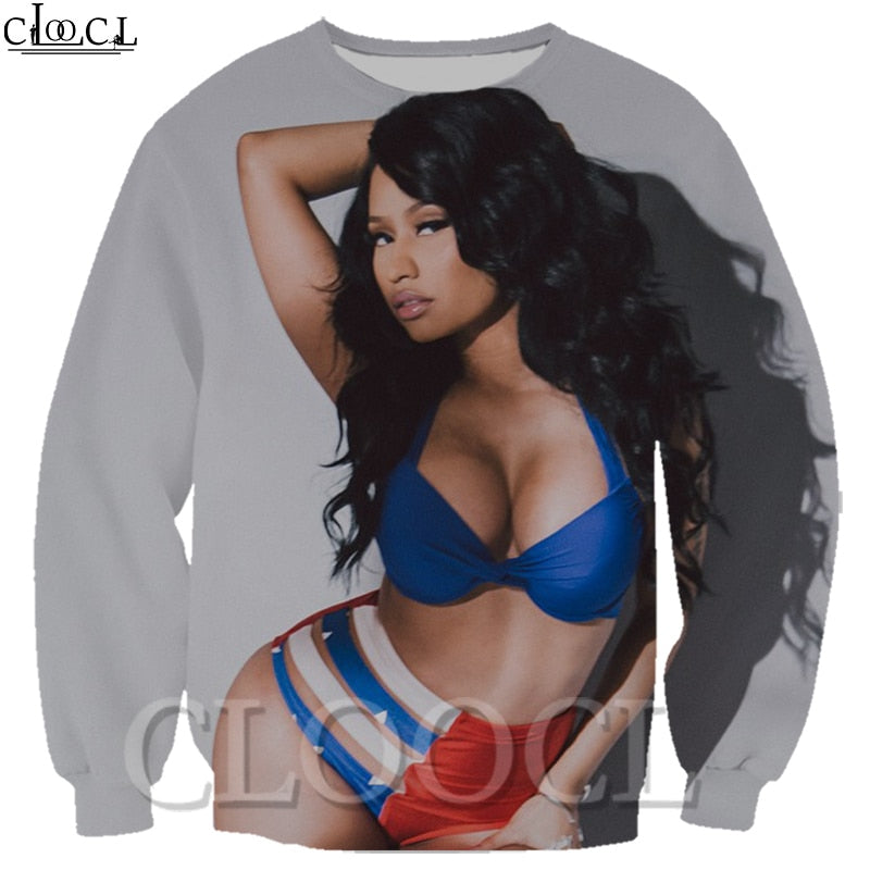 CLOOCL Newest Sweatshirt Hip Hop Nicki Minaj 3D Print Rapper Singer Men/Women Autumn Streetwear Outerwear Crewneck Casual