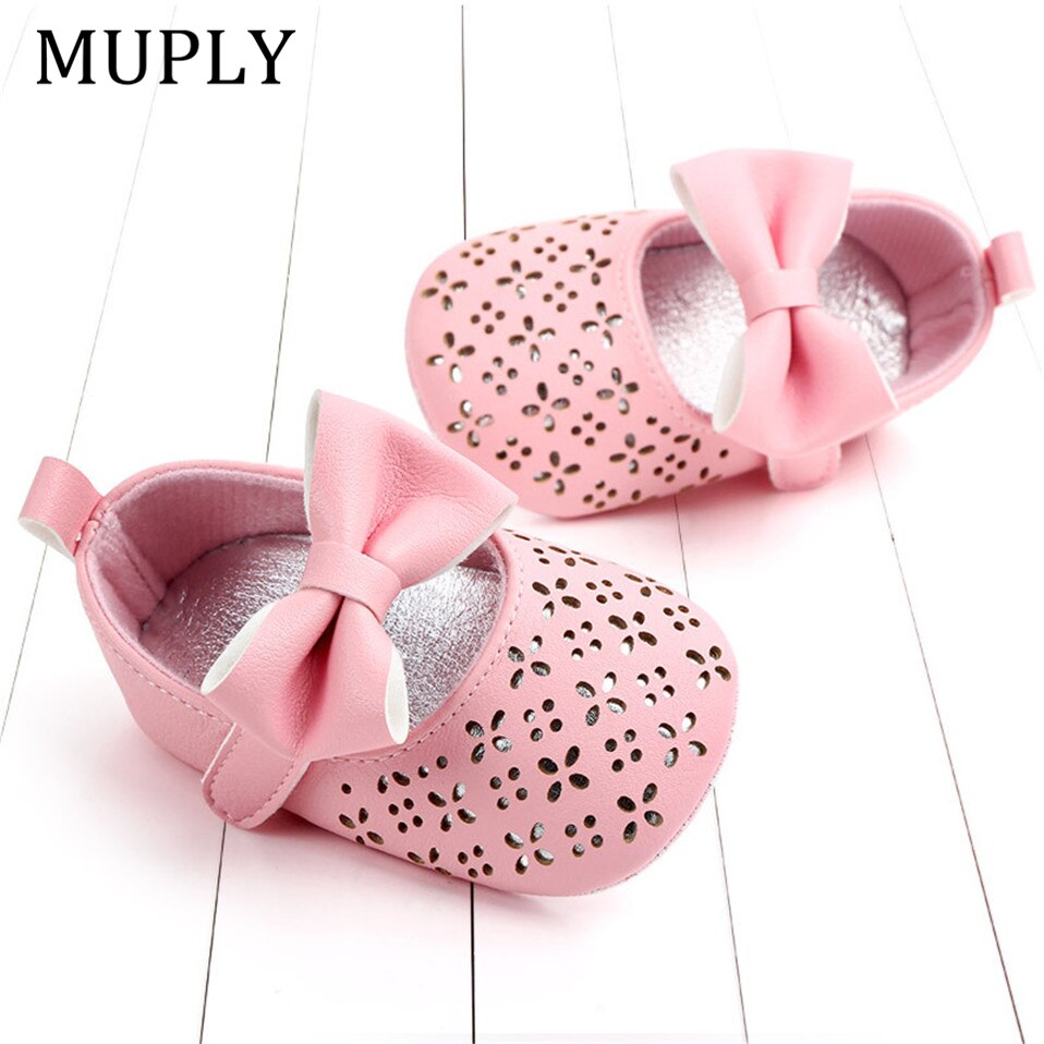 Baby Girls First Walker Summer Anti-slip Soft Bottom Girl Princess Shoes Big Bow Hollow Out Baby Shoes Wedding Party Shoes