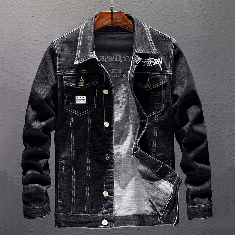 HCXY 2021 Spring Autumn Fashion Men's Denim Jackets Coats Men cotton Jacket Mens Jean Jacket Outwear Male Cowboy Size 4XL