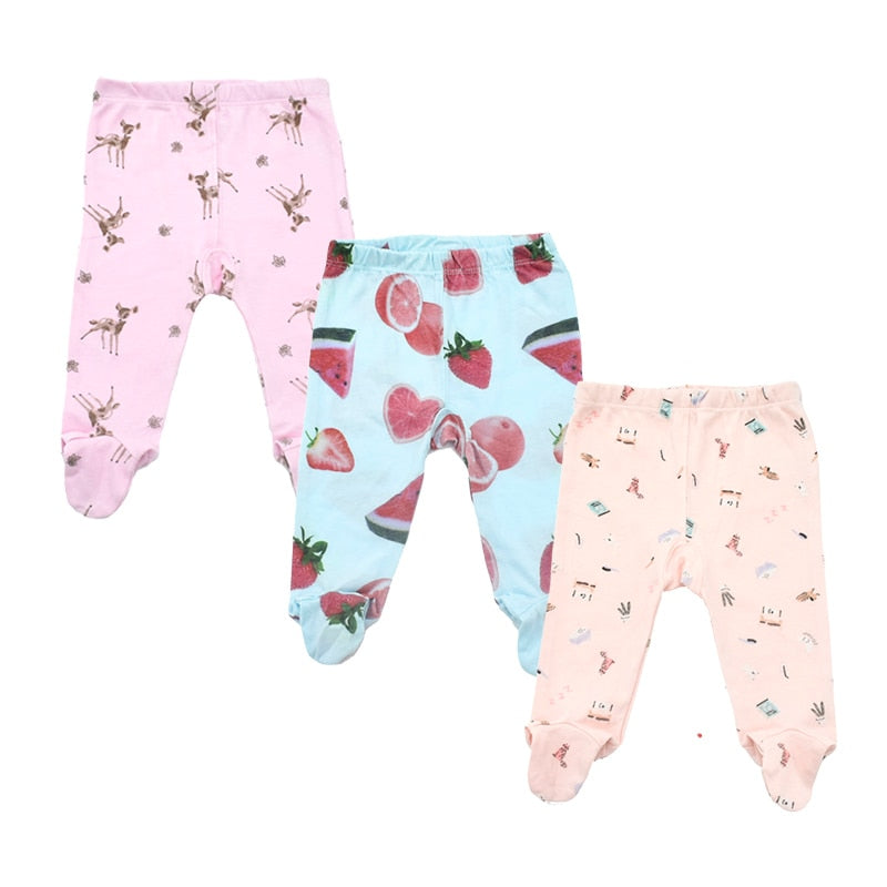 3pieces/Lot Trousers 0-18 Months Newborn Baby Pants Spring Autumn Babies Boy Footied Infant Girls Unisex Cute Twins Clothing