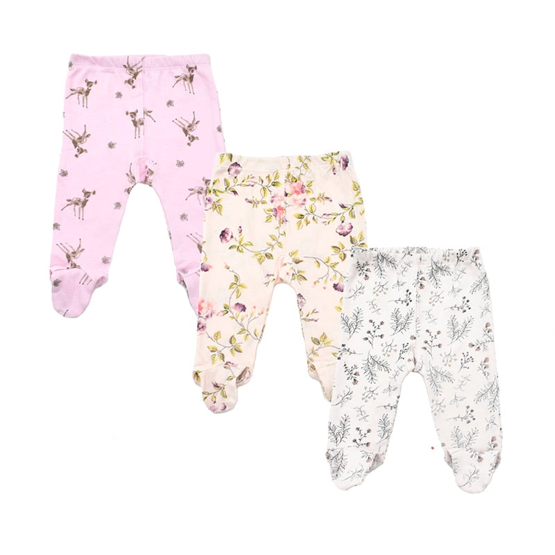 3pieces/Lot Trousers 0-18 Months Newborn Baby Pants Spring Autumn Babies Boy Footied Infant Girls Unisex Cute Twins Clothing