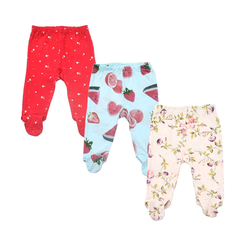 3pieces/Lot Trousers 0-18 Months Newborn Baby Pants Spring Autumn Babies Boy Footied Infant Girls Unisex Cute Twins Clothing
