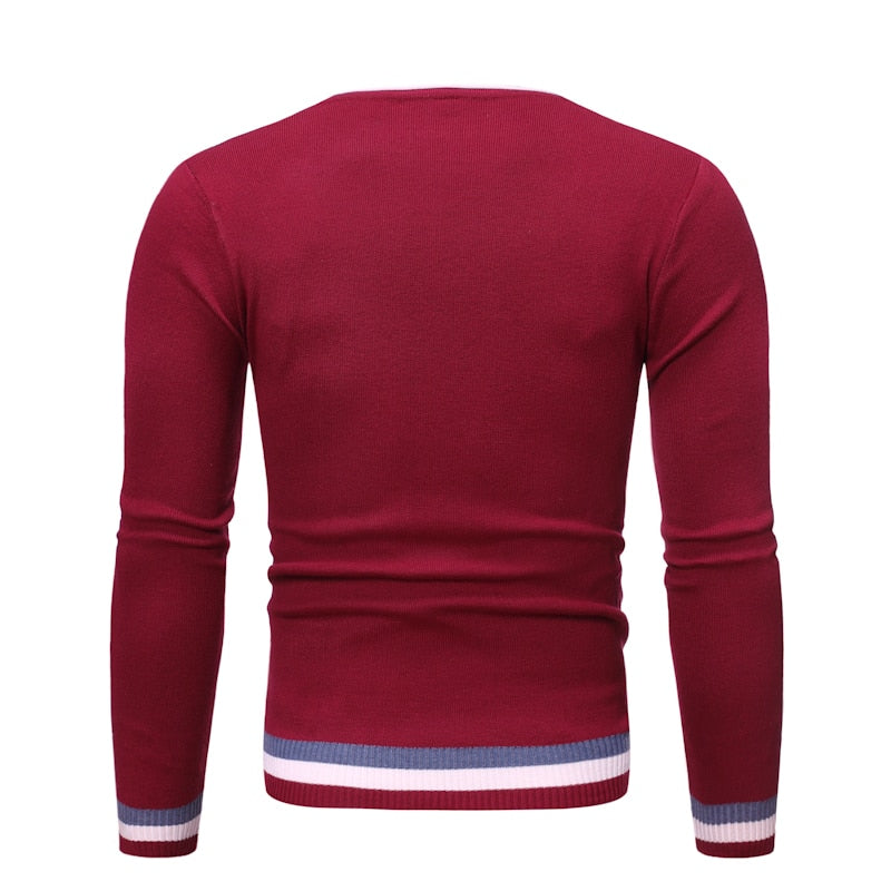de algodón de alta calidad de marca para hombre de manga larga jerseys de cuello redondo para hombre de punto casual Tops ropa