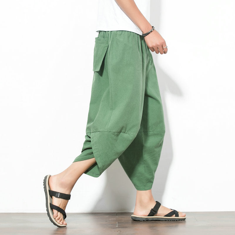 Baggy Cotton Harem Pants Men 2022 Summer Japanese Vintage Striped Men Women Hip Hop Plus Size Wide Leg Pants Pantalon