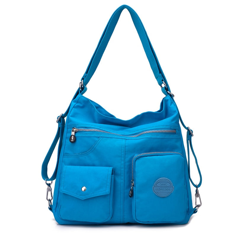 3 in 1 Women Bags Multifunction Backpack Shoulder Bag Nylon Cloth Tote Reusable Shopping Bag Ladys Travel Bag Crossbody Bag