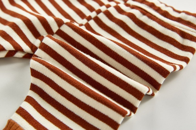 HoneyCherry Autumn Kids Leggings New Candy Color Boy And Girl Baby Pants Infant Striped Cotton Pants