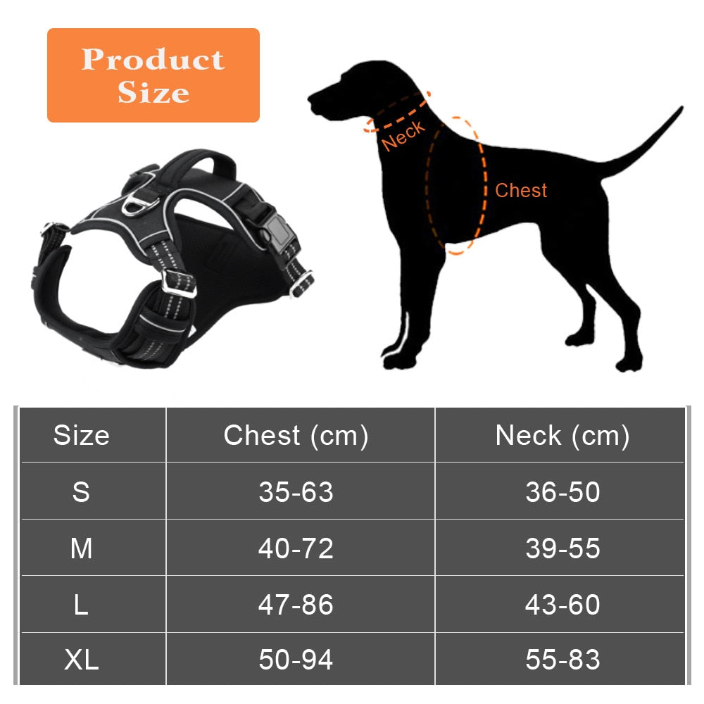 Pet Dog Harness 1000D Oxford Cloth Reflective Service Dog Vest with Vertical Handle Adjustable Dog Collars For Big Medium Dogs