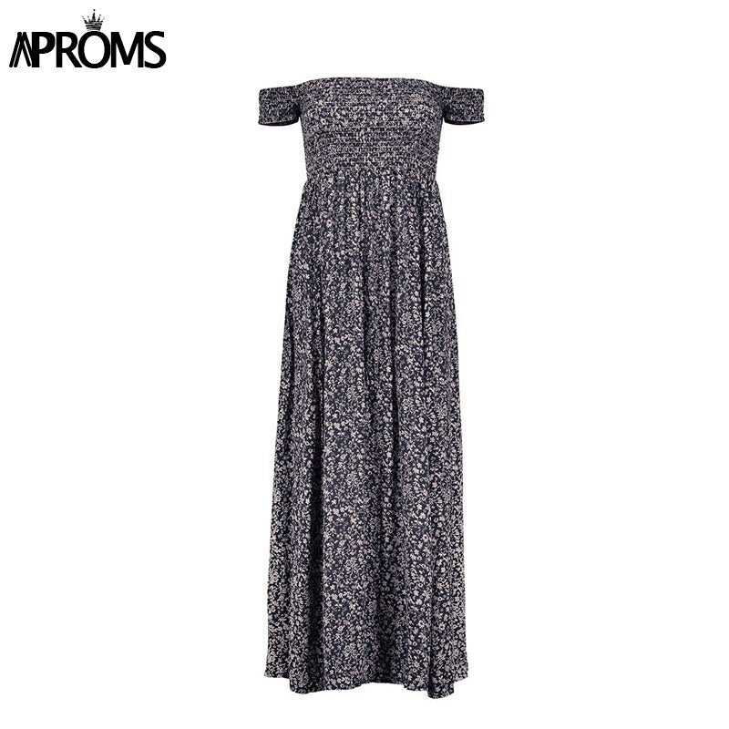 Aproms Sweet Pleated Tube Tunic Maxi Dress Red Floral Off Shoulder High Split Beach Dress Summer 2021 Boho Cool Girls Sundresses