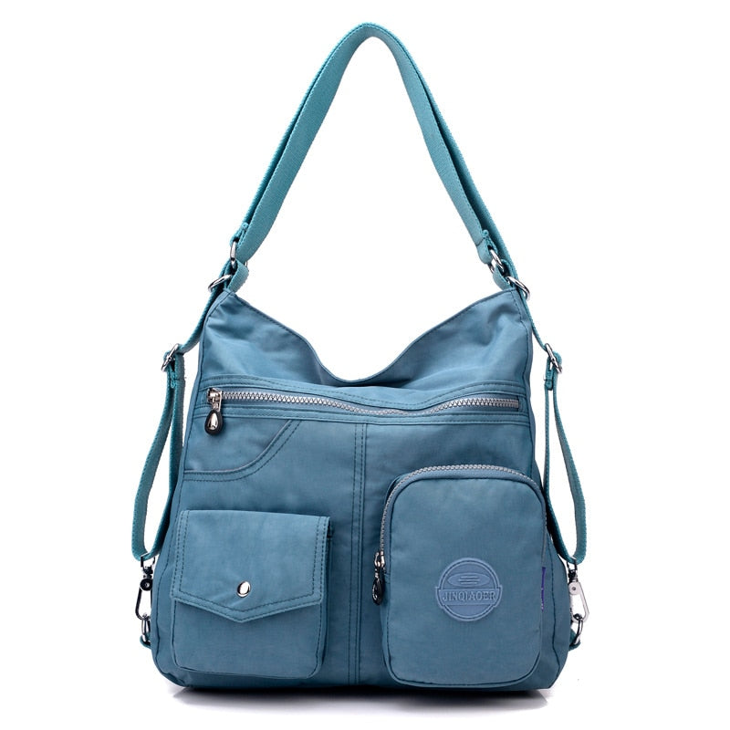 3 in 1 Women Bags Multifunction Backpack Shoulder Bag Nylon Cloth Tote Reusable Shopping Bag Ladys Travel Bag Crossbody Bag