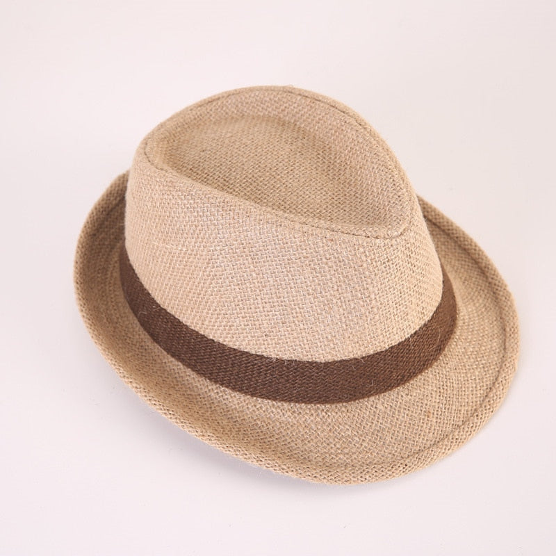 Baby Straw Hat Spring Summer Elegant Jazz Cap Sunvisor Beach Hats Kids Outdoor Caps for Boys Girls 1-3 Years Old