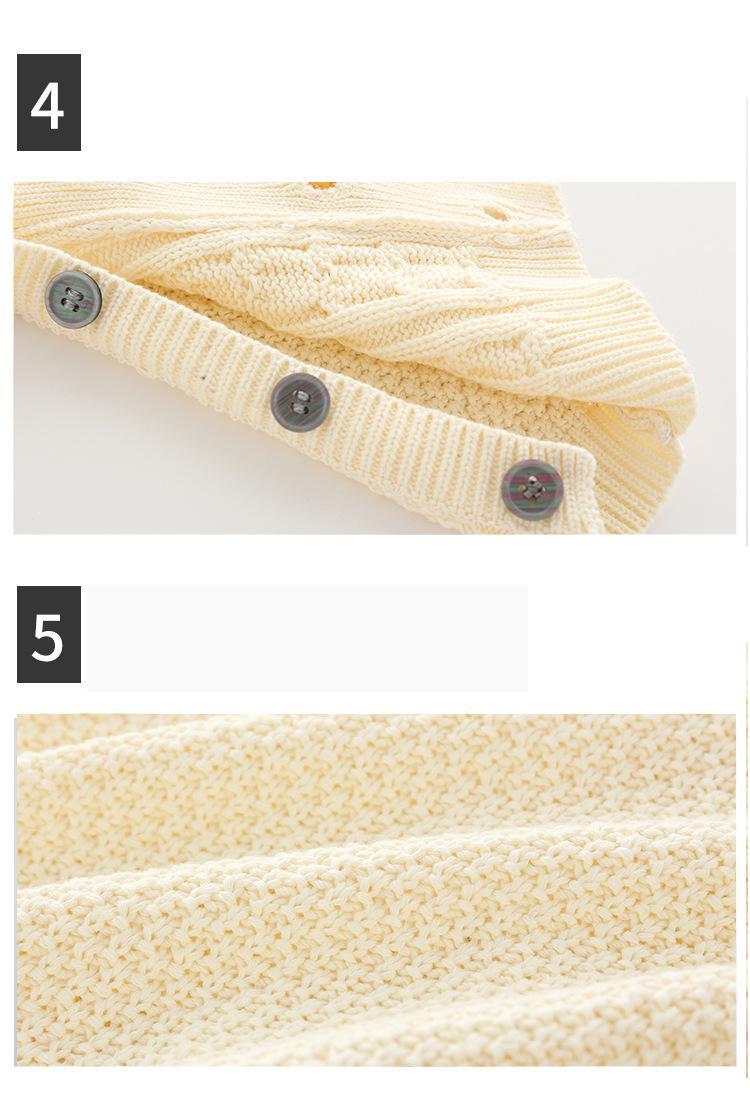 2022 Autumn- Winter Handsome clothing for Boys girls Kids 3 Colors Long Sleeve Knitting rompers Clothes For Newborn baby coats