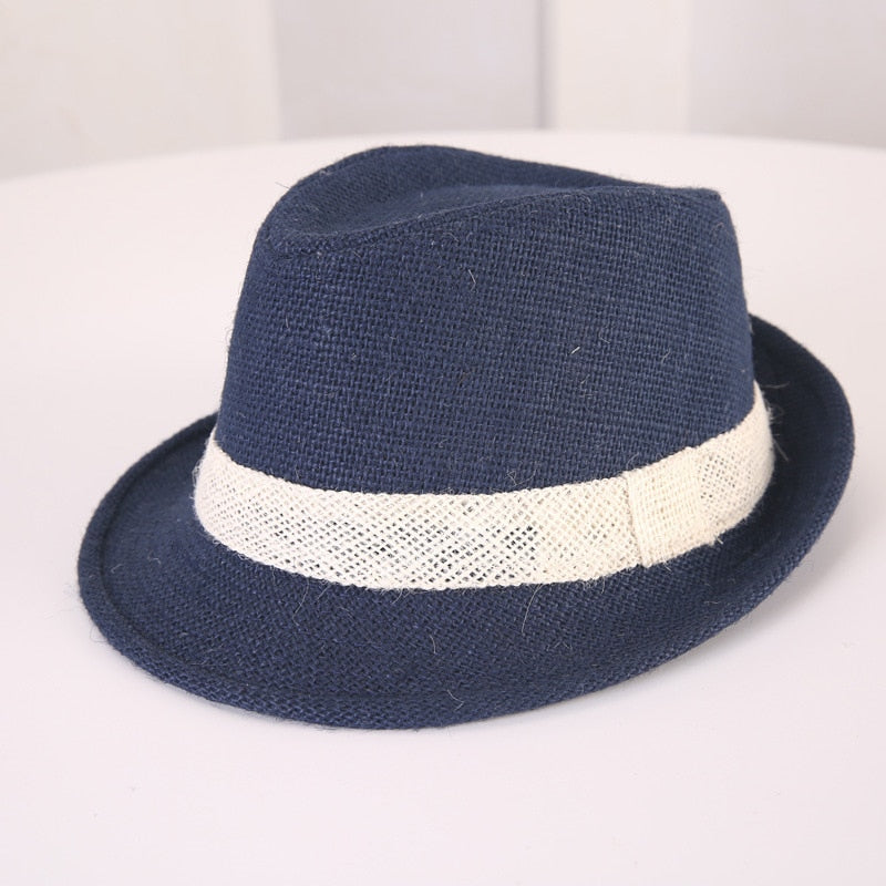 Baby Straw Hat Spring Summer Elegant Jazz Cap Sunvisor Beach Hats Kids Outdoor Caps for Boys Girls 1-3 Years Old