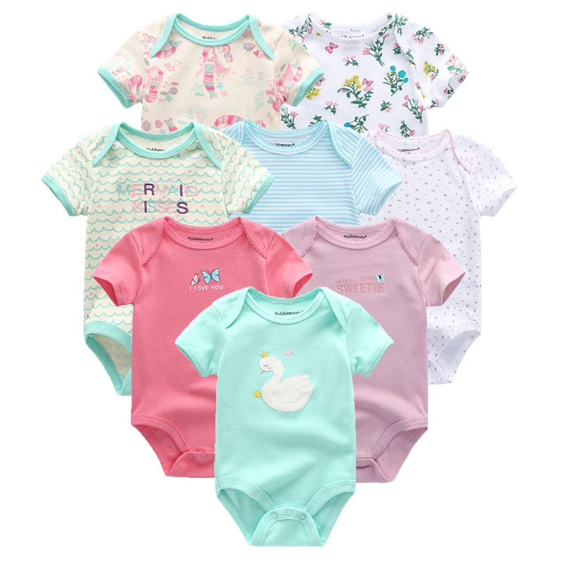 8 PCS/lot summer short sleeve baby boy bodysuit baby boy jumpsuit set ropa bebe baby boy clothes