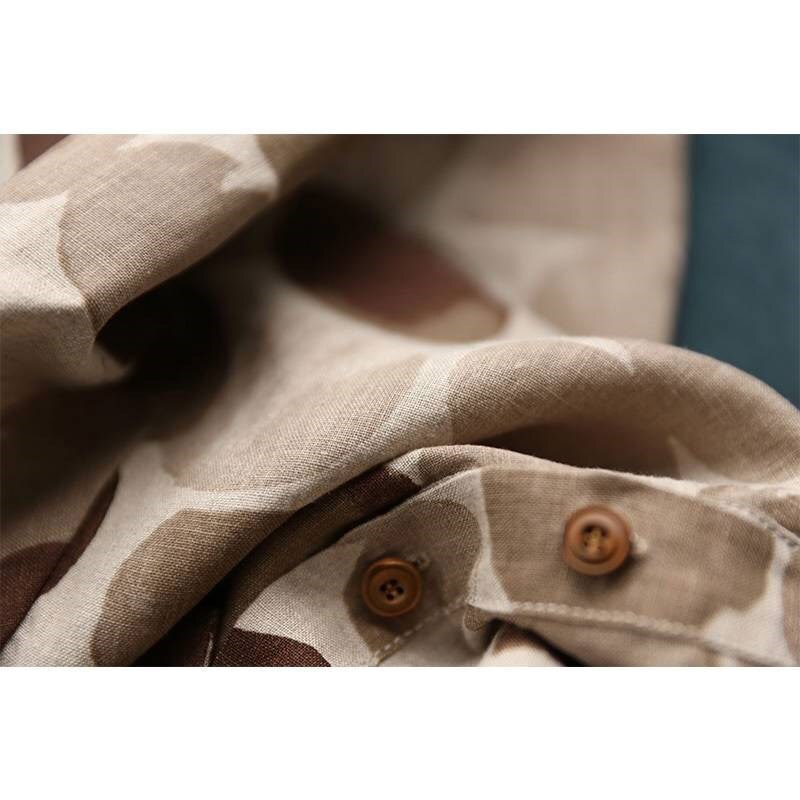 2022 New Spring Women Shirts Long Sleeve Cotton Linen Button Casual Shirts Vintage Polka Dot Print Vintage Blouses Tops P11