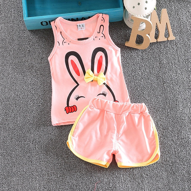baby girls Summer tank outfits 6m 12m 2T 3T Toddler kids baby girls outfits cotton Tee+Shorts Pants clothes Set polka dot