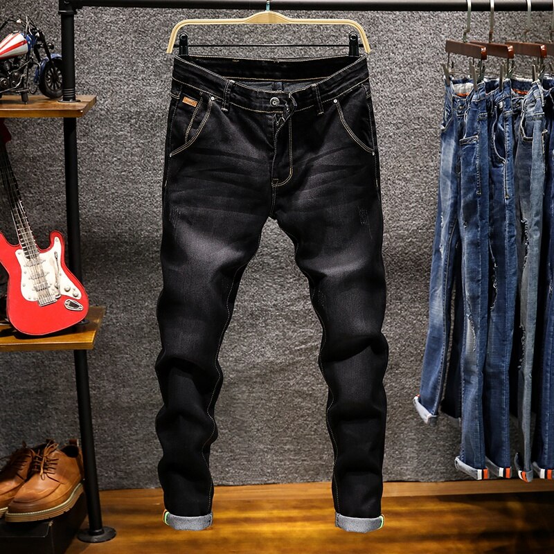 6 Colors 2022 New Men's Skinny White Jeans Fashion Elastic Slim Pants Jean Male Brand Trousers Black Blue Green Gray