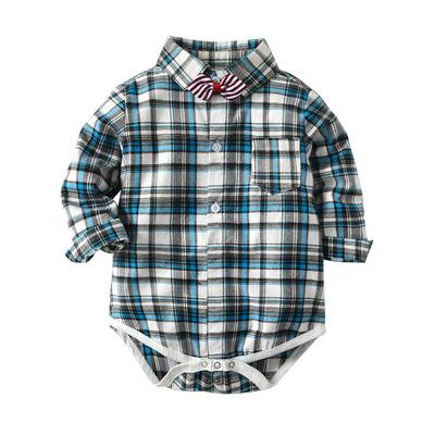 2022 Orangemom Gentleman Boys Baby Clothing Plaid Bodysuit Baby Boy Jumpsuit 1-3 Years Infant Costume For Birthday Party Cool