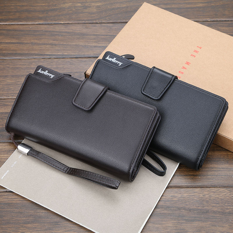 Baellerry Luxury Brand Men's Wallets Men Long Purse Wallet Male Clutch PU Leather Zippers Wallet Men Business Wallet Coin Purse