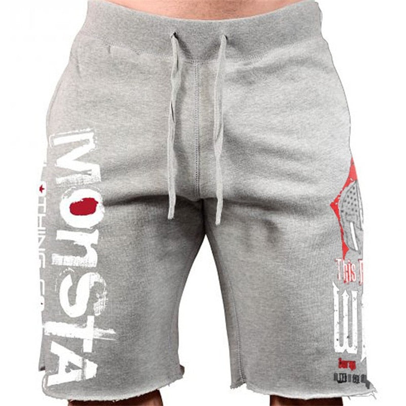 Men New Cotton Shorts Men's Loose Short Trousers Fitness Bodybuilding Jogger Men Black durable Sweatpants Fitness Workout Shorts