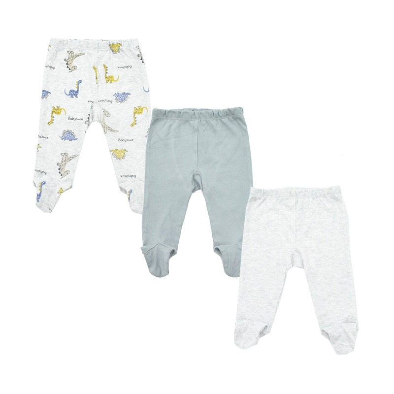3pieces/Lot Trousers 0-18 Months Newborn Baby Pants Spring Autumn Babies Boy Footied Infant Girls Unisex Cute Twins Clothing