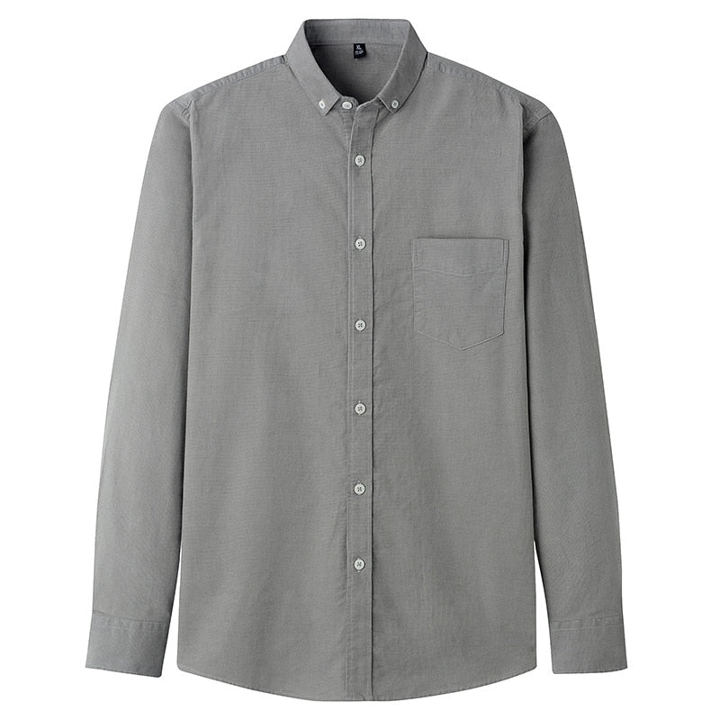 Casual Pure Cotton Corduroy Men Shirt Long Sleeve Brown Thick Winter XXL Regular Fit New Model Male Button Down Blouse