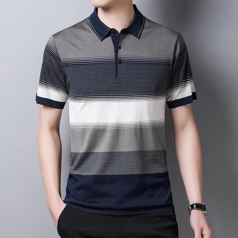 2022 Brand Short Sleeve Polo Tee Shirt Men Casual Summer Striped Men's Clothing Polos Shirts Mens Fashion Slim Fit Poloshirt 721