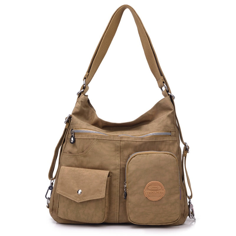 3 in 1 Women Bags Multifunction Backpack Shoulder Bag Nylon Cloth Tote Reusable Shopping Bag Ladys Travel Bag Crossbody Bag